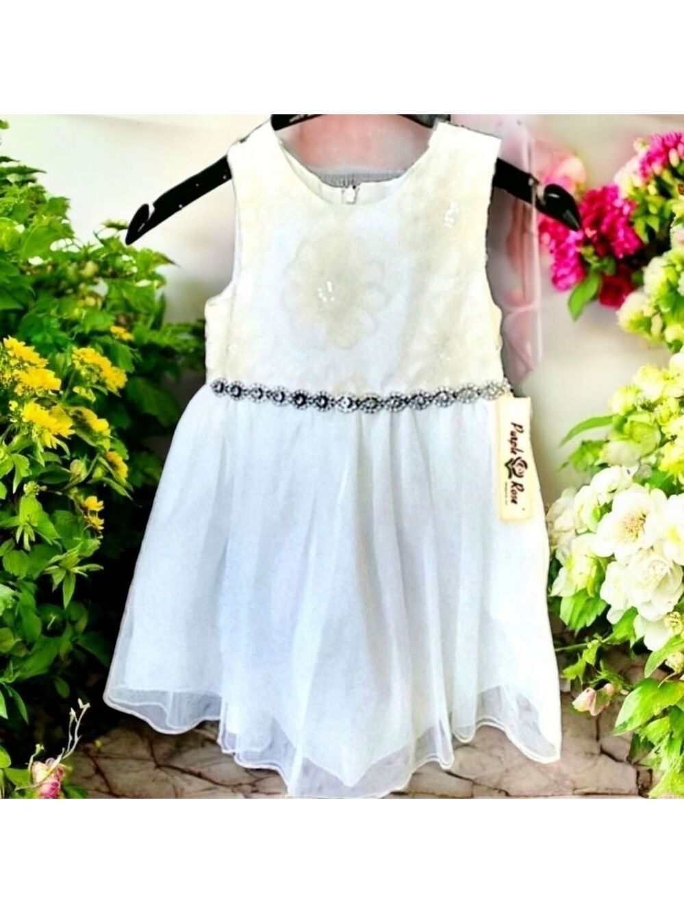 Apple Rose Rhinestone Dress 4 NWT